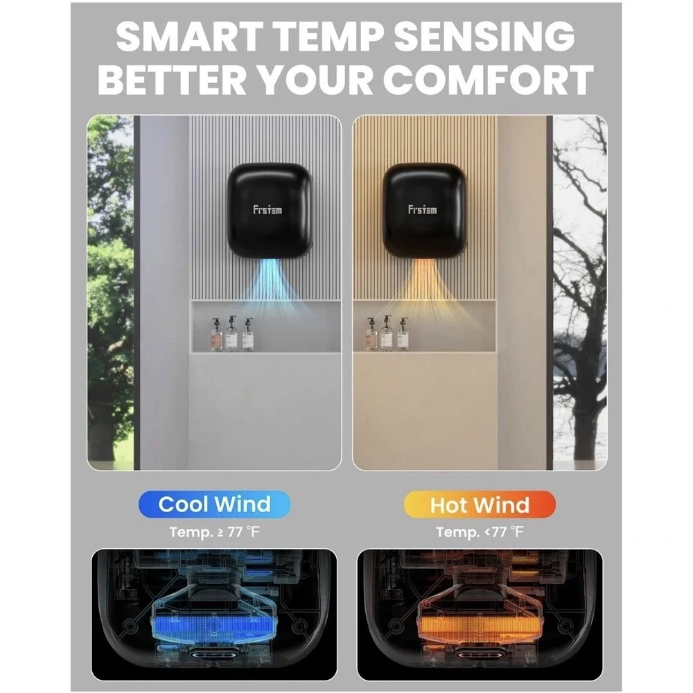 1800W Commercial Hand‎ Dryers, High Speed Hand Dryer for Home, Bathrooms